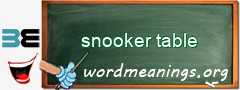 WordMeaning blackboard for snooker table